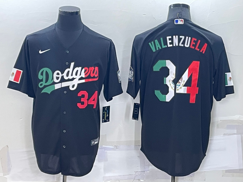 Men's Los Angeles Dodgers #34 Toro Valenzuela Black Mexico Cool Base Stitched Baseball Jersey